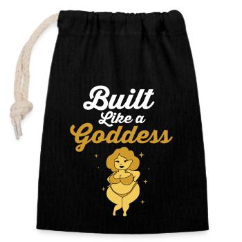 Positivité corporelle - Sac cadeau en coton avec cordon (14 x 20 cm) - noir - Devant
