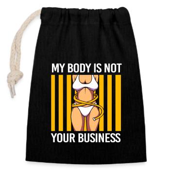 Body Positivity - Verschließbarer Geschenkbeutel aus Baumwolle (14x20cm) - Schwarz - Vorne