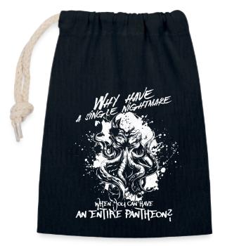 Pantheon - Cthulhu Cult Lovecraft Necronomicon - Closable cotton gift bag (14x20cm) - navy - Front