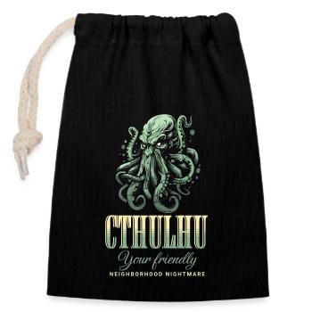 Nightmare - Cthulhu Cult Lovecraft Necronomicon - Closable cotton gift bag (14x20cm) - black - Front