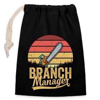 Branch Manager Logger Lumberjack Logging - Verschließbarer Geschenkbeutel aus Baumwolle (14x20cm) - Schwarz - Vorne