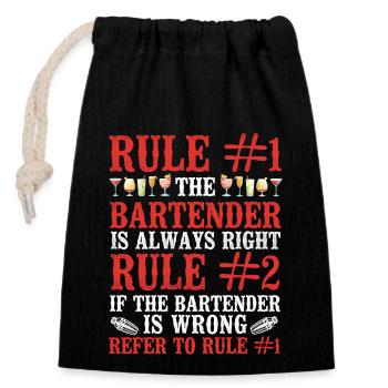 Bartender Mixologist Rule #1 The - Closable cotton gift bag (14x20cm) - black - Front