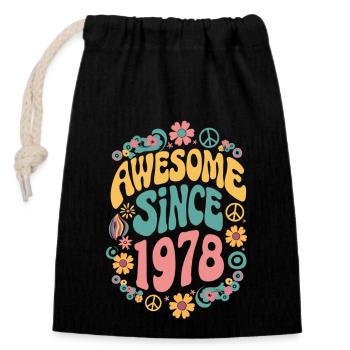 Génial Depuis 1978 Fleurs Hippie Année de naissance 1978 - Sac cadeau en coton avec cordon (14 x 20 cm) - noir - Devant