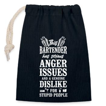 Bartender Mixologist This - Verschließbarer Geschenkbeutel aus Baumwolle (14x20cm) - Navy - Vorne