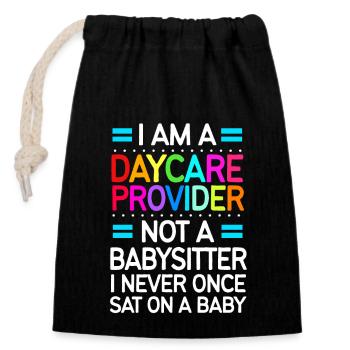 Daycare Center Education Educator Educator - Closable cotton gift bag (14x20cm) - black - Front
