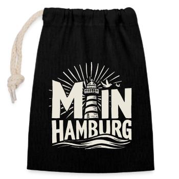 Moin hamburg Hambur Shirt - Verschließbarer Geschenkbeutel aus Baumwolle (14x20cm) - Schwarz - Vorne