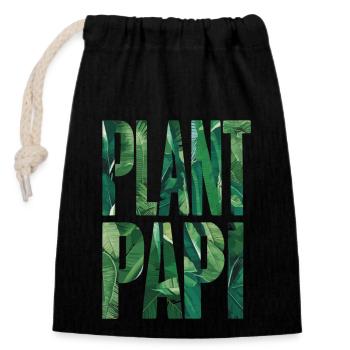 Plant Papi Gärtner Papa Natur Liebhaber - Verschließbarer Geschenkbeutel aus Baumwolle (14x20cm) - Schwarz - Vorne