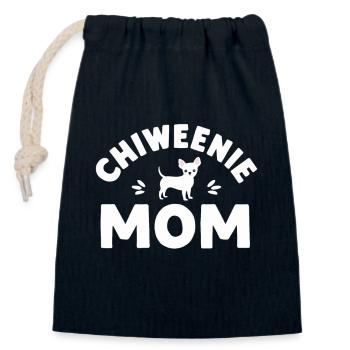 Chiweenie Mom Lover Funny Motif - Closable cotton gift bag (14x20cm) - navy - Front