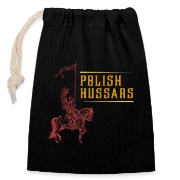 Husaren Polen Husaria Kavallerie Polska Flagge Erb - Verschließbarer Geschenkbeutel aus Baumwolle (14x20cm) - Schwarz - Vorne