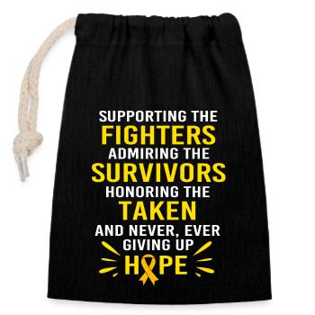 Cancer Child - Closable cotton gift bag (14x20cm) - black - Front