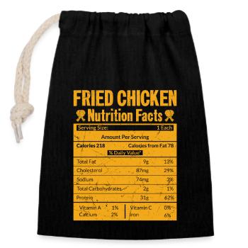 Poulet frit nutrition Restauration rapide Friture - Sac cadeau en coton avec cordon (14 x 20 cm) - noir - Devant