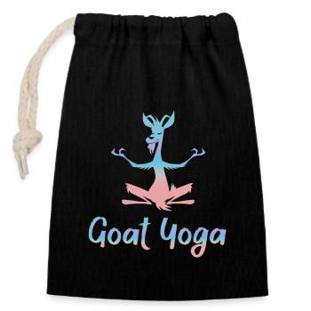 Ziegen-Yoga-Meditation - Verschließbarer Geschenkbeutel aus Baumwolle (14x20cm) - Schwarz - Vorne