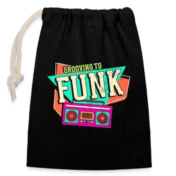 Musique funk - Sac cadeau en coton avec cordon (14 x 20 cm) - noir - Devant
