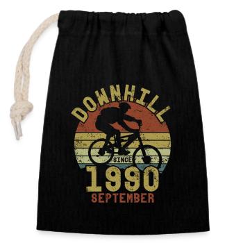 Anniversaire Vélo de descente Septembre 1990 - Sac cadeau en coton avec cordon (14 x 20 cm) - noir - Devant