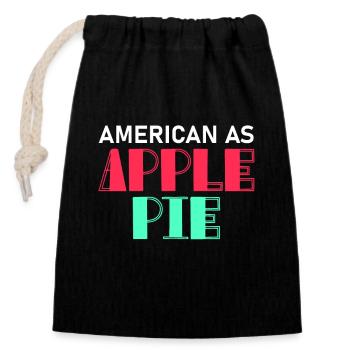 Graphique américain en tant que tarte aux pommes en rouge et vert - Sac cadeau en coton avec cordon (14 x 20 cm) - noir - Devant