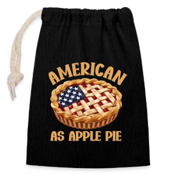 Graphique américain en tant que tarte aux pommes en rouge et vert - Sac cadeau en coton avec cordon (14 x 20 cm) - noir - Devant