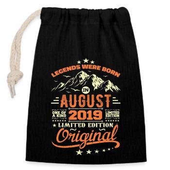 Cadeau Août 2019 Anniversaire Aout 2019 Vintage - Sac cadeau en coton avec cordon (14 x 20 cm) - noir - Devant