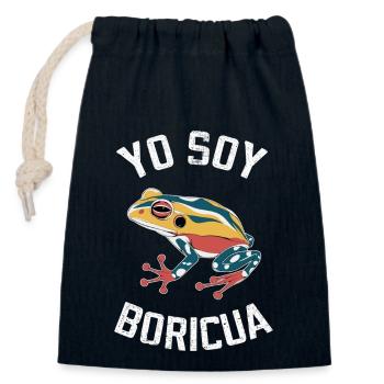 Yo Soy Boricua Buntes Froschmotiv für Puerto - Verschließbarer Geschenkbeutel aus Baumwolle (14x20cm) - Navy - Vorne