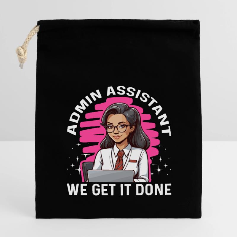 Admin Assistant We Get It Done Administrative Closable cotton gift bag (14x20cm)
