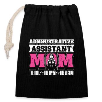 Administrative Assistant Mom The Idol Secretary - Verschließbarer Geschenkbeutel aus Baumwolle (14x20cm) - Schwarz - Vorne