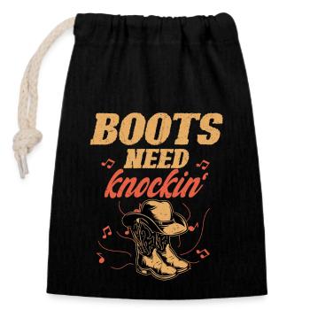 Boots Need Knockin' Western Country Music - Closable cotton gift bag (14x20cm) - black - Front