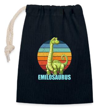 Emilosaurus Geschenk für Emil - Verschließbarer Geschenkbeutel aus Baumwolle (14x20cm) - Navy - Vorne