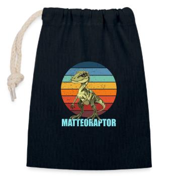 Matteoraptor Geschenkidee für Matteo - Verschließbarer Geschenkbeutel aus Baumwolle (14x20cm) - Navy - Vorne