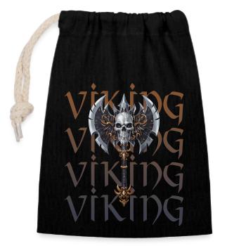 Wikinger Axt für einen Wikinger Nordmänner - Verschließbarer Geschenkbeutel aus Baumwolle (14x20cm) - Schwarz - Vorne