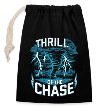 Experience the fascinating world of tornado hunting - Closable cotton gift bag (14x20cm) - black - Front