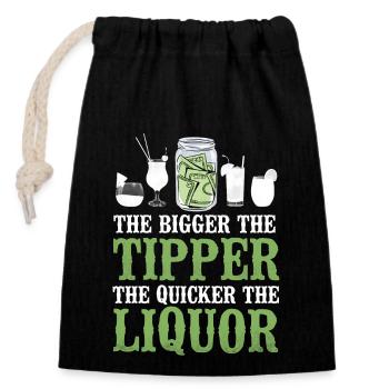 Bartender Mixologist The Bigger - Verschließbarer Geschenkbeutel aus Baumwolle (14x20cm) - Schwarz - Vorne