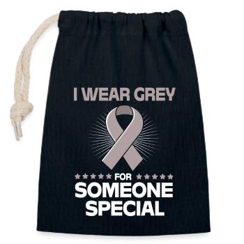 Hirntumor Tumor Gehirn Krebs-Überlebender - Verschließbarer Geschenkbeutel aus Baumwolle (14x20cm) - Navy - Vorne