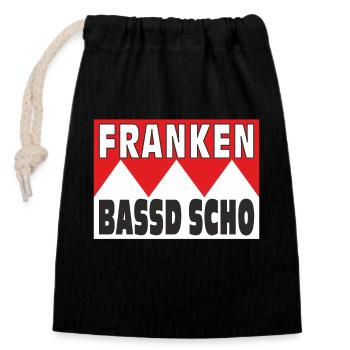 FRANKEN BASSD SCHO - Closable cotton gift bag (14x20cm) - black - Front