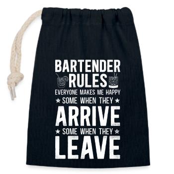 Barman Mixologue Barman - Sac cadeau en coton avec cordon (14 x 20 cm) - bleu marine - Devant