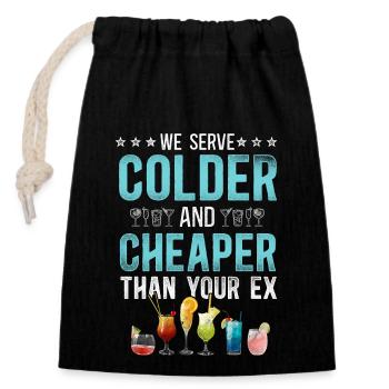 Bartender Mixologist We Serve - Closable cotton gift bag (14x20cm) - black - Front