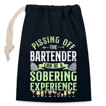 Bartender Mixologist Pissing Off - Closable cotton gift bag (14x20cm) - navy - Front