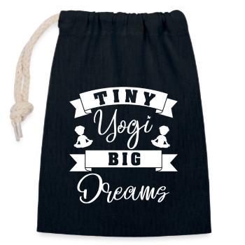 Tiny Yogi Big Dreams Meditation - Verschließbarer Geschenkbeutel aus Baumwolle (14x20cm) - Navy - Vorne