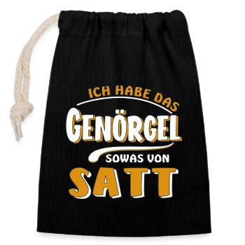 J’EN AI MARRE DES HARCÈLEMENTS - Sac cadeau en coton avec cordon (14 x 20 cm) - noir - Devant