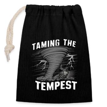 Experience the fascinating world of tornado hunting - Closable cotton gift bag (14x20cm) - black - Front