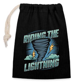 Experience the fascinating world of tornado hunting - Closable cotton gift bag (14x20cm) - black - Front