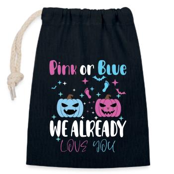 Baby Gender - Verschließbarer Geschenkbeutel aus Baumwolle (14x20cm) - Navy - Vorne