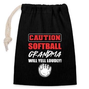 Softball Softball-Spieler Großmutter Oma - Verschließbarer Geschenkbeutel aus Baumwolle (14x20cm) - Schwarz - Vorne
