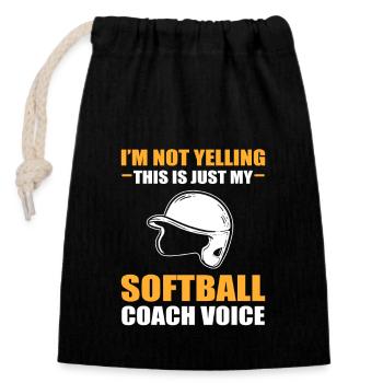 Softball Softball-Spieler - Verschließbarer Geschenkbeutel aus Baumwolle (14x20cm) - Schwarz - Vorne