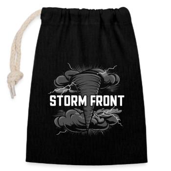 Experience the fascinating world of tornado hunting - Closable cotton gift bag (14x20cm) - black - Front
