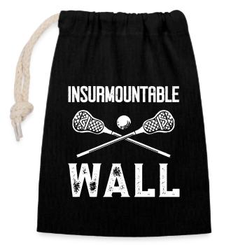 Lacrosse Goalie Funny Lacrosse - Closable cotton gift bag (14x20cm) - black - Front