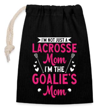 Lacrosse Goalie Funny Lacrosse - Closable cotton gift bag (14x20cm) - black - Front
