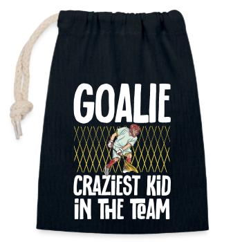 Lacrosse Torwart Lustiges Lacrosse - Verschließbarer Geschenkbeutel aus Baumwolle (14x20cm) - Navy - Vorne