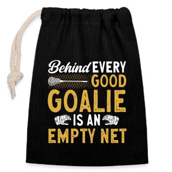 Lacrosse Goalie Funny Lacrosse - Closable cotton gift bag (14x20cm) - black - Front