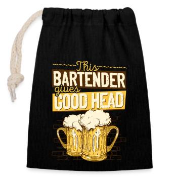Bartender Mixologist This - Verschließbarer Geschenkbeutel aus Baumwolle (14x20cm) - Schwarz - Vorne