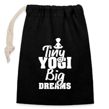 Tiny Yogi Big Dreams Meditation - Closable cotton gift bag (14x20cm) - black - Front