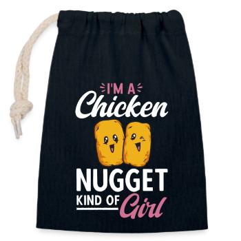 Chicken Nugget Lover Chicken Nuggets - Closable cotton gift bag (14x20cm) - navy - Front